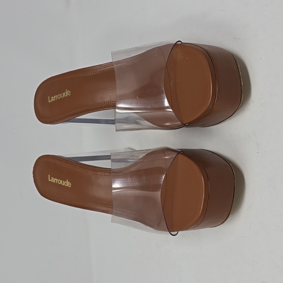 Larroude Dolly Lucite Vinyl Platform Women's Mules - Picture 2 of 8